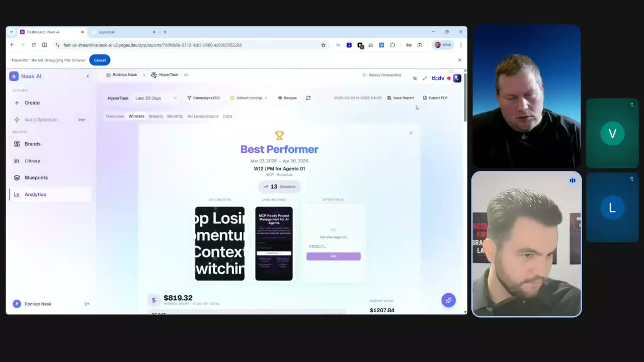 Nask AI dashboard: real-time performance tracking