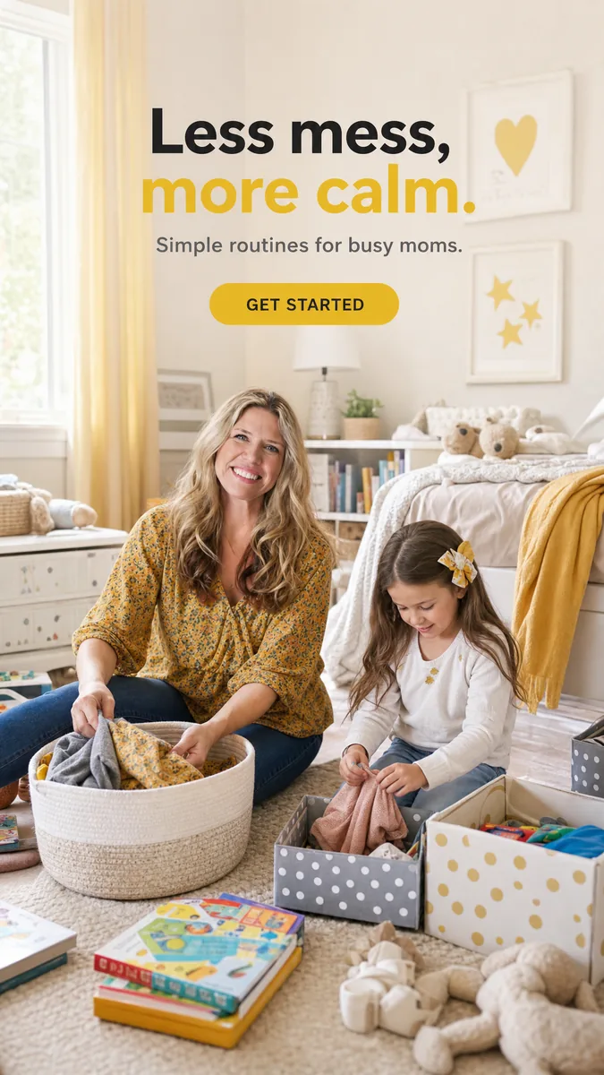 Organize by Designe ad: Less mess, more calm.